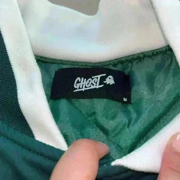GHOST lifestyle pre work out vintage forest green Bomber Jacket size medium M - Picture 9 of 16